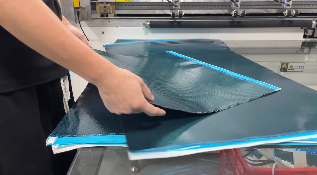 Carbon fiber sheet preparation for pickleball paddles at WINNEX