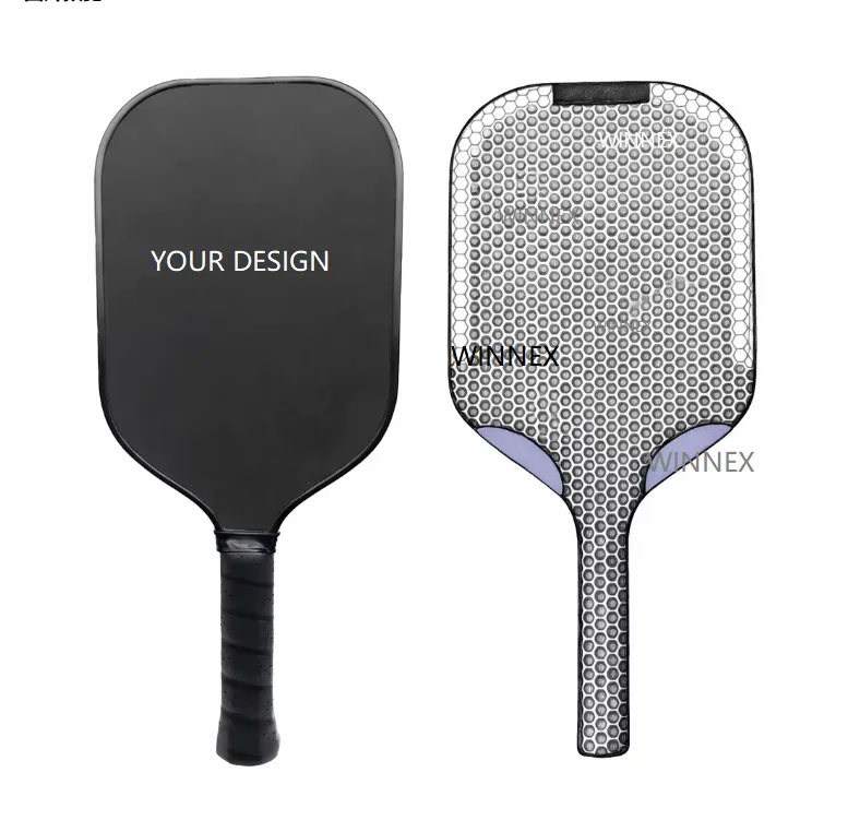 Factory Custom Rough Friction Elongated Pro V 16mm 14mm GEN 5 Carbon Fiber Power Kinetic Framework Pickleball Paddle