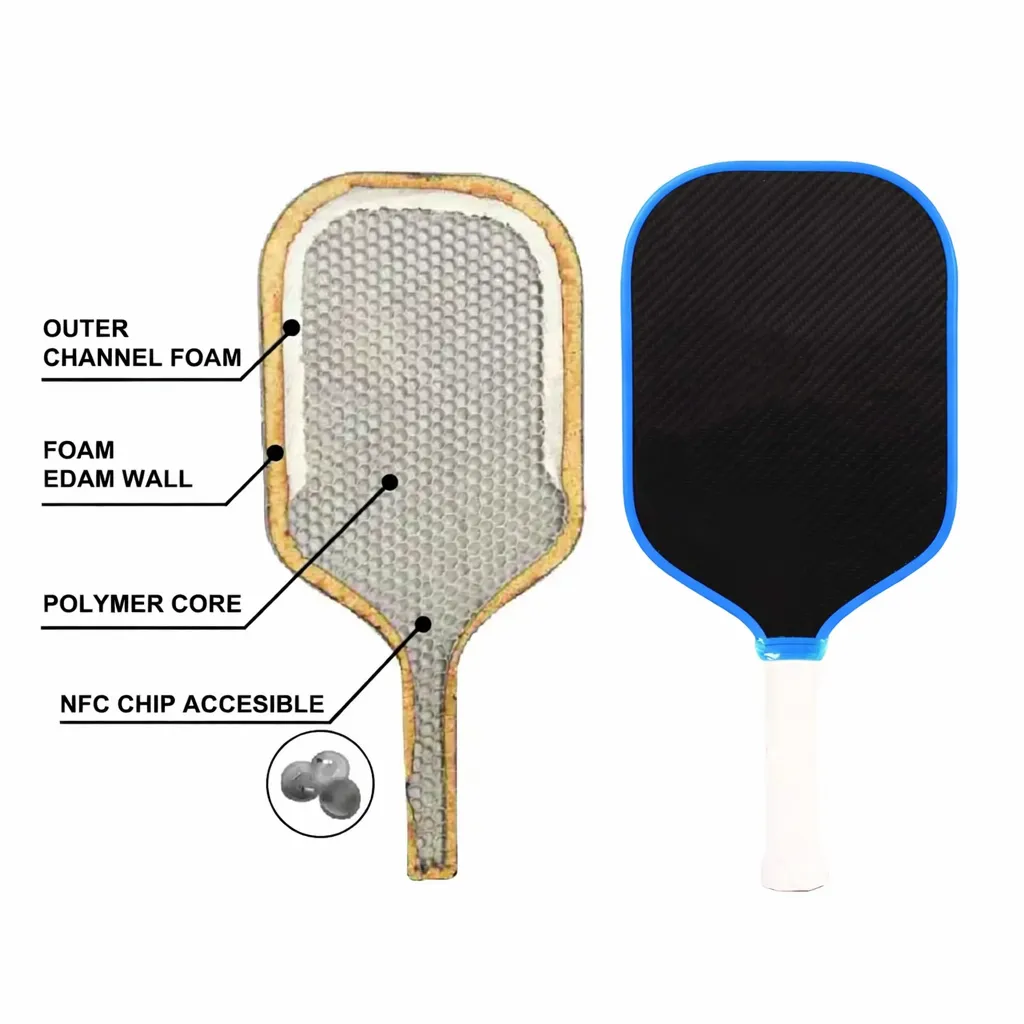 Custom Gen 3 Honeycomb Core Thermoformed T700 Raw Carbon FIiber Pickelball Paddle
